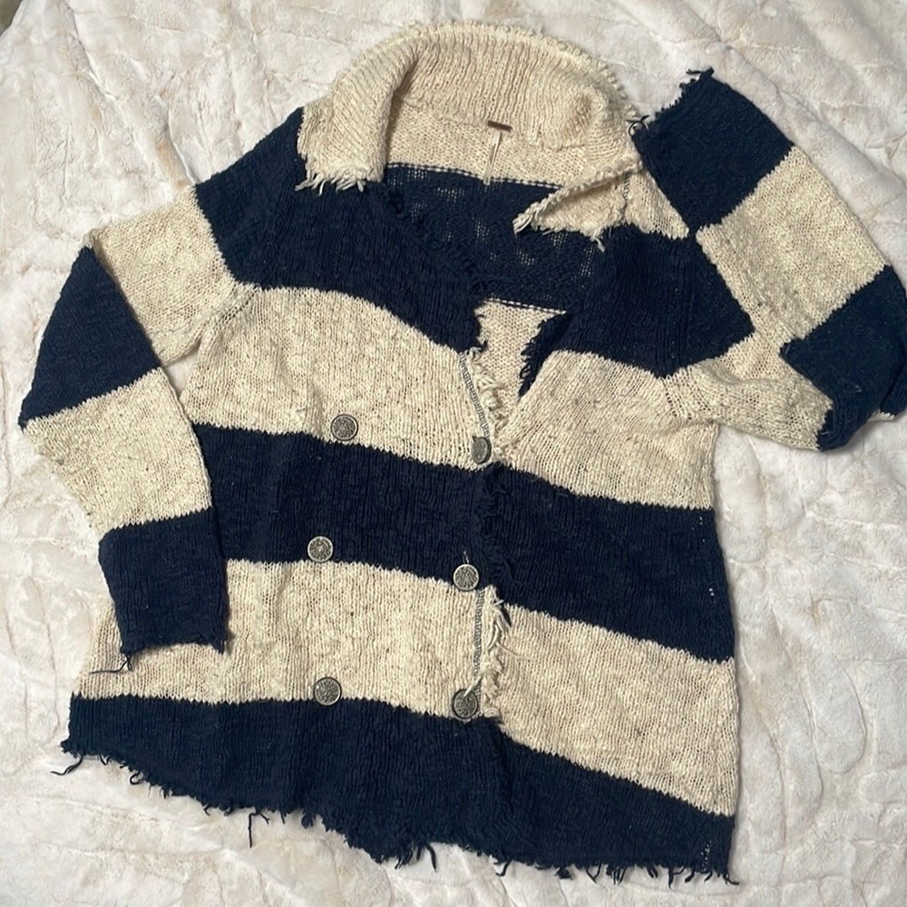 Free People Size Medium Sweater Blazer Boho